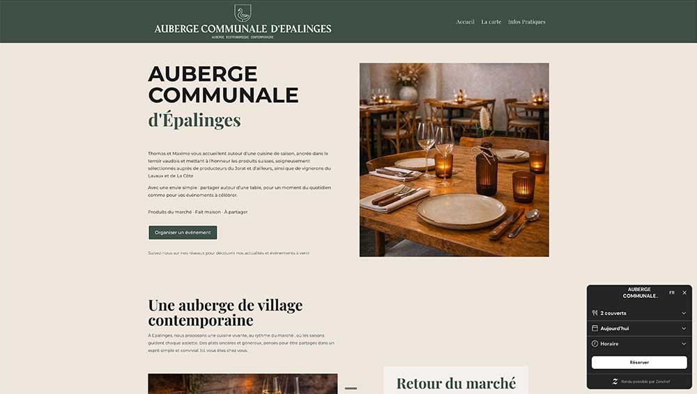 Auberge communale d'Epalinges — aperçu du site