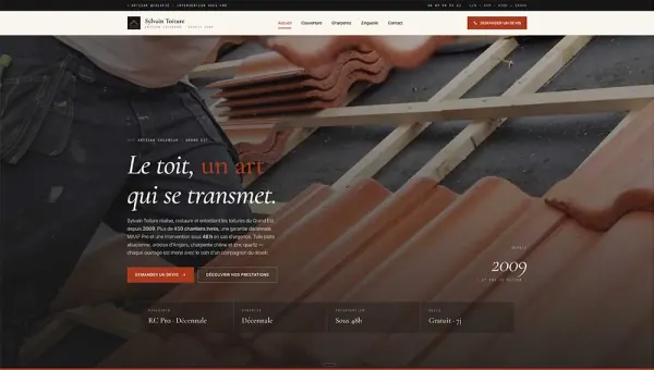 Sylvain Toiture, aperçu du site