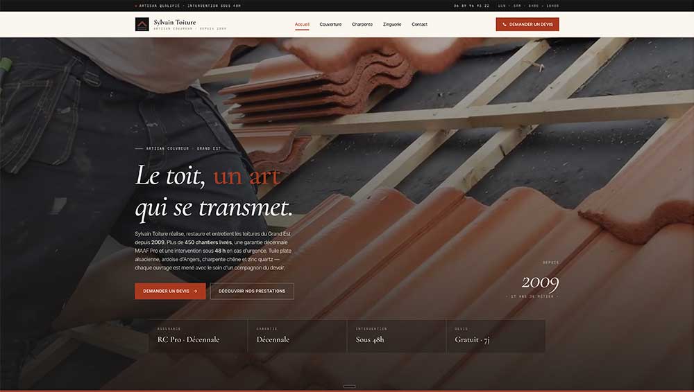 Sylvain Toiture — aperçu du site